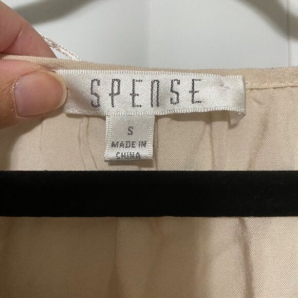 Spense tan embroidered lace pattern 3/4 sleeve blouse - Picture 3 of 4